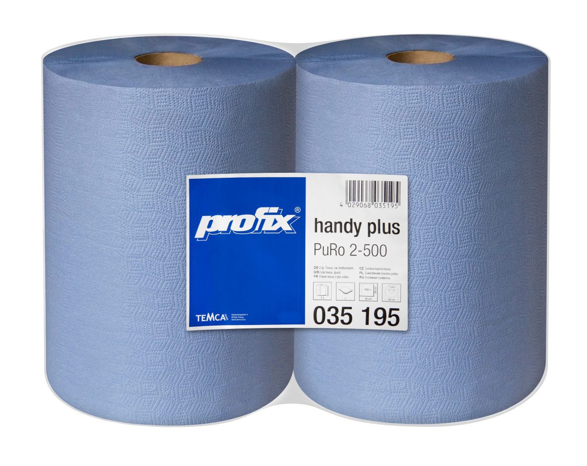 Putztücher, blaue Rolle, 2 x 500 Blatt, 2-lg