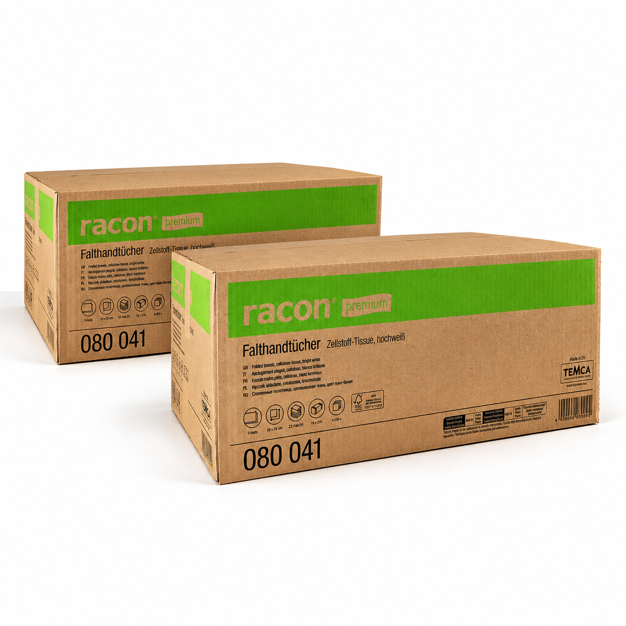 racon® premium Falthandtücher, 2-lagig,hochweiß (2 VE)