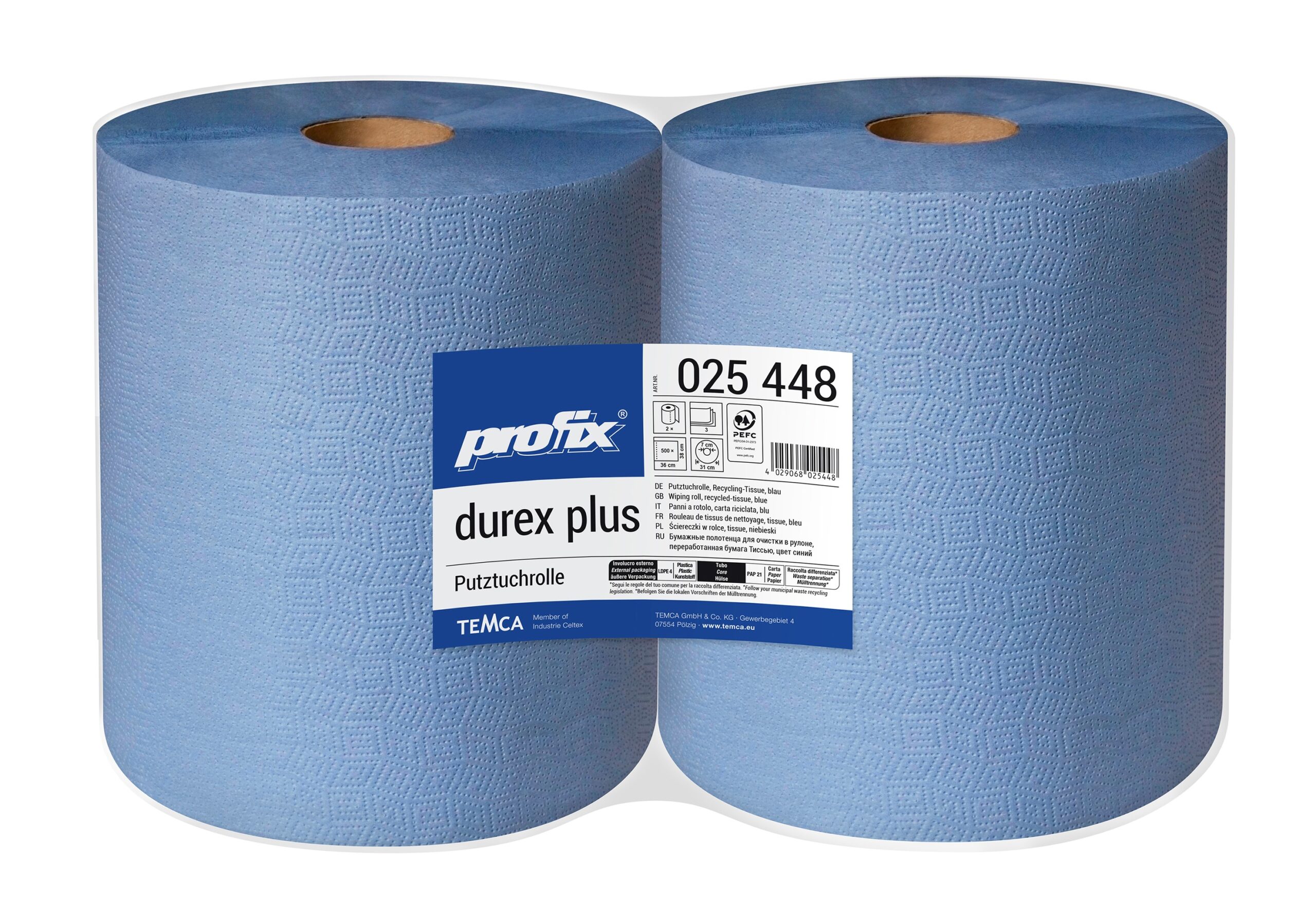 Putztücher, blaue Rolle, 2 x 500 Blatt, 3-lg