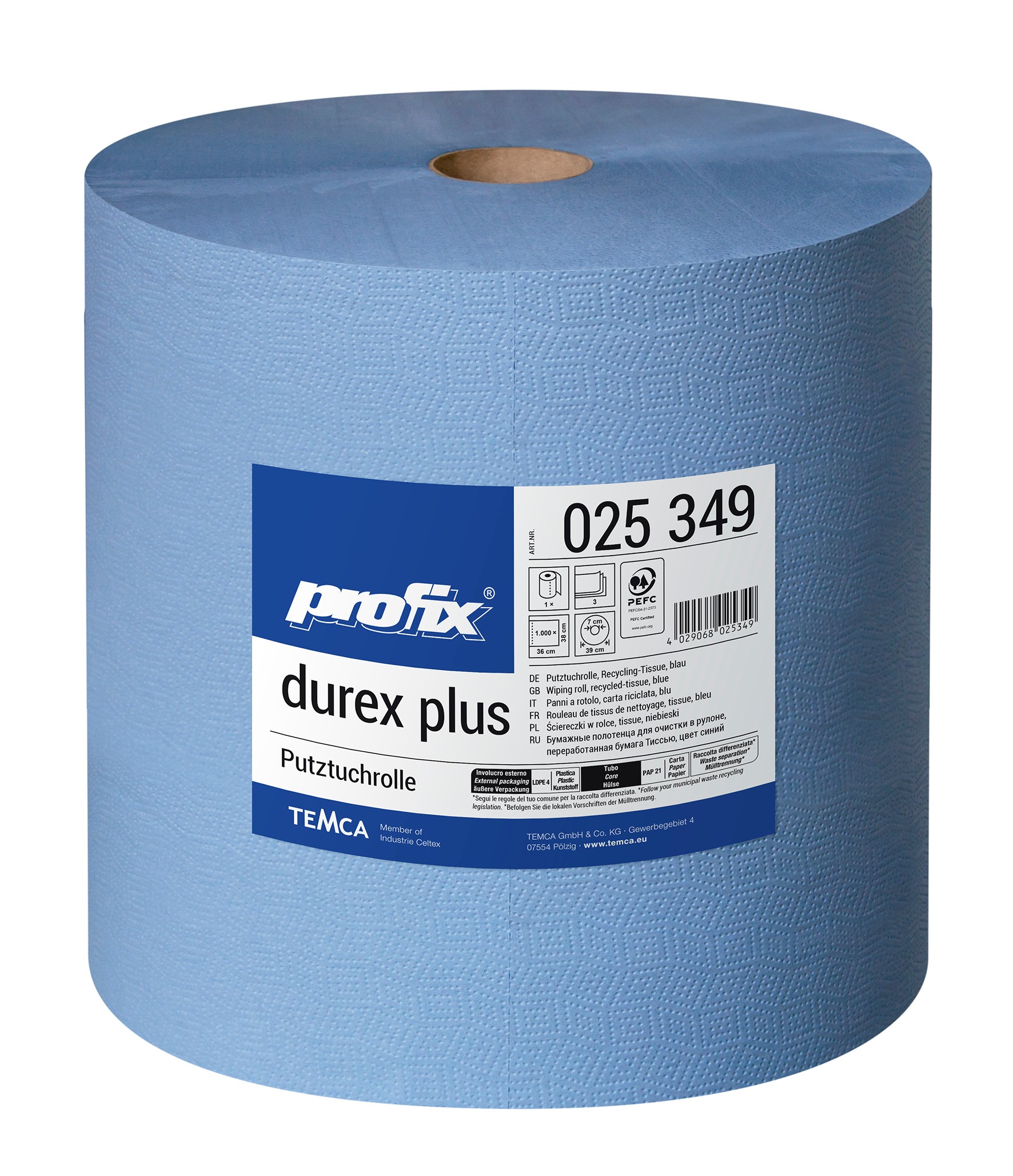 Putztücher, blaue Rolle, 1000 Blatt, 3-lg